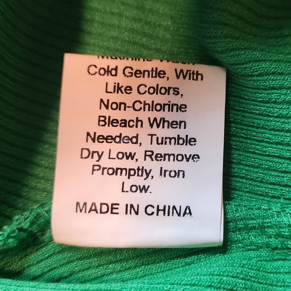 Green Ribbed Square Neck Top Crop Size Small - Picture 6 of 6